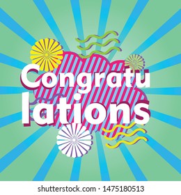 congratulations, beautiful greeting card background or banner with retro theme. design illustration