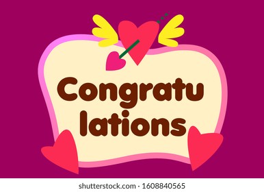 congratulations, beautiful greeting card background or template banner with love theme. vector design illustration