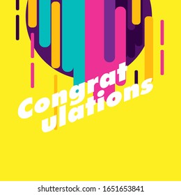 congratulations, beautiful greeting card background or template banner with colour for sport theme. vector design illustration