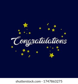 Congratulations, beautiful greeting card background or banner with star theme. design illustration