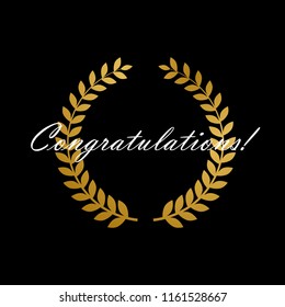 congratulations, beautiful greeting card with golden crown illustration for market theme, vector background, poster or banner, sign