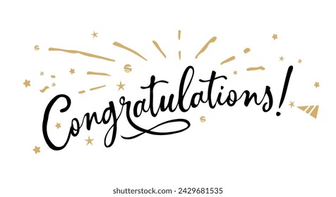 Congratulations. Beautiful greeting card poster, Congratulations text banner design