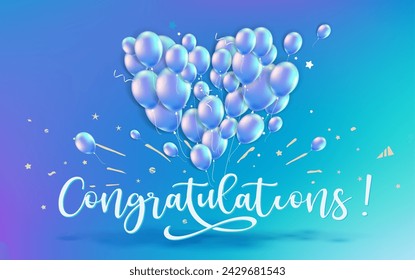 Congratulations. Beautiful greeting card poster, Congratulations text banner design