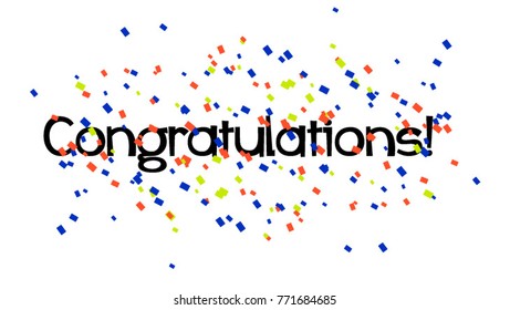 Congratulations, Beautiful greeting card poster with calligraphy text for party