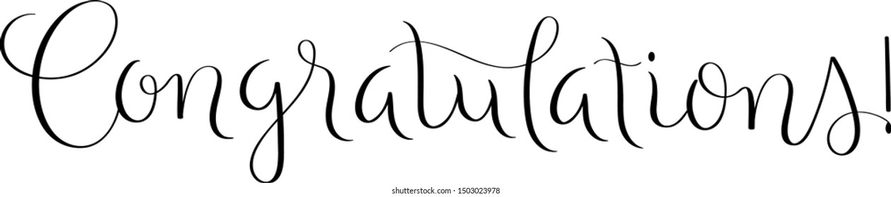 CONGRATULATIONS! black vector brush calligraphy banner