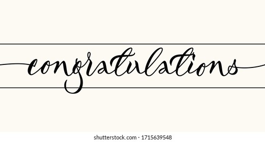 Congratulations - calligraphic inscriptions on light background for print. Card design. Vector.
