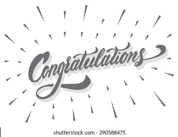 "Congratulations" calligraphic lettering