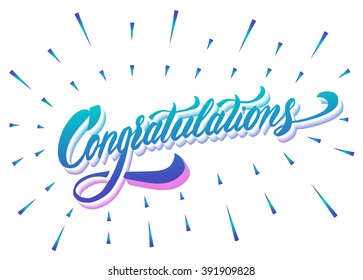 "Congratulations" calligraphic lettering