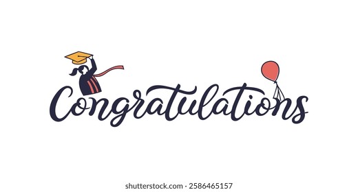 Congratulations Calligraphy Banner, Elegant Lettering Design, Handwritten Typography, Celebration Script, Graduation Sign, Congrats Lettering Artwork