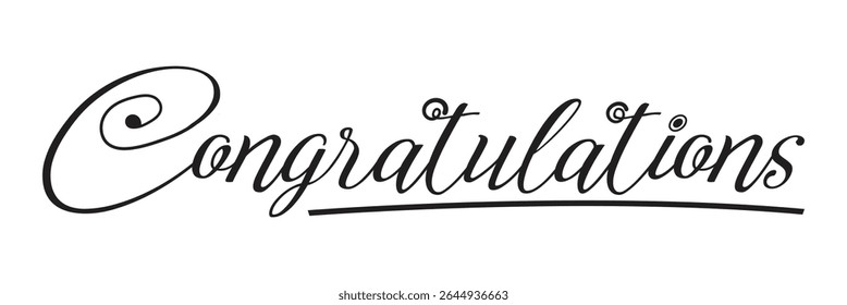 Congratulations calligraphy. Calligraphic banner. Hand lettering, Congratulating vector banner design for graduation party