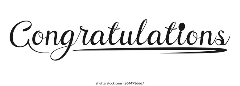 Parabéns caligrafia. Banner caligráfico. Letras de mão, Congratulando design de banner vetor para festa de formatura