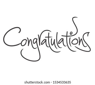 Congratulations Calligraphy Card Greeting Stock Vector (Royalty Free ...