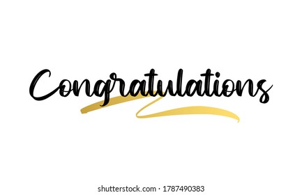 Congratulations Calligraphy Gold Effect Hand Written Stock Vector 