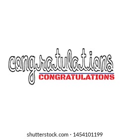 Congratulations calligraphy. Hand written text. Lettering. Calligraphic banner