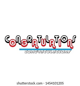 Congratulations calligraphy. Hand written text. Lettering. Calligraphic banner