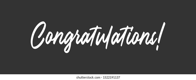 Congratulations calligraphy. Hand written text. Congrats Lettering. Calligraphic vector banner.