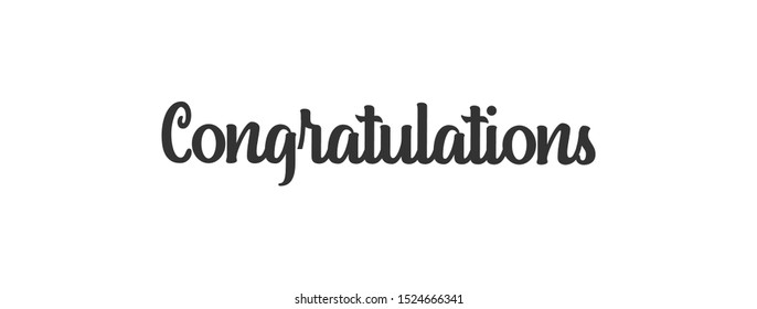 Congratulations calligraphy. Hand written text. Congrats Lettering. Calligraphic vector banner.