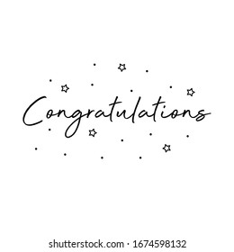 Congratulations Calligraphy . Hand Written Text 