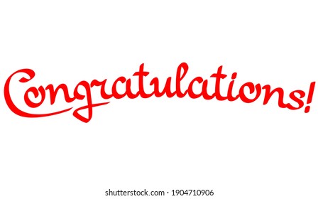 Congratulations calligraphy. Hand written text. Lettering. Calligraphic banner.