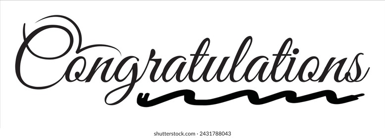 Congratulations calligraphy. Hand written text. Lettering. Calligraphic banner. Congratulations 