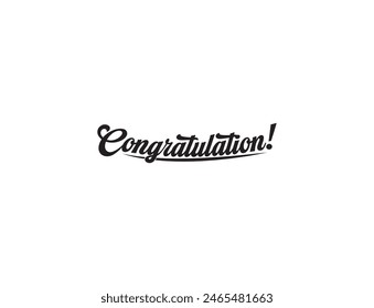 Congratulations! calligraphy. Hand written text. Lettering. Calligraphic banner. Beautiful Calligraphy of Congratulations. Editable Illustration.