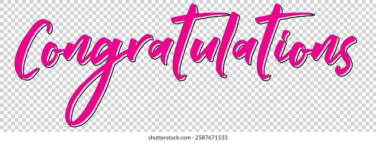 Congratulations calligraphy. Hand written text. Lettering. Calligraphic banner.  1176