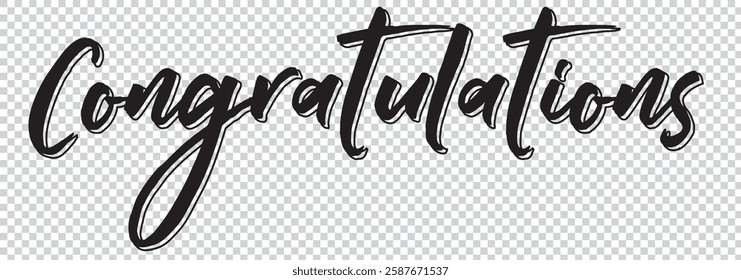 Congratulations calligraphy. Hand written text. Lettering. Calligraphic banner.  1176