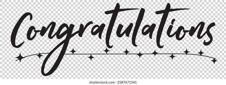 Congratulations calligraphy. Hand written text. Lettering. Calligraphic banner.  1176