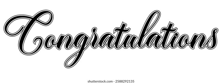 Congratulations calligraphy. Hand written text. Lettering. Calligraphic banner. Congratulations text. eps 888