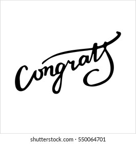 Congratulations calligraphy. Hand written text. Lettering. Calligraphic banner.