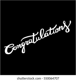 Congratulations calligraphy. Hand written text. Lettering. Calligraphic banner.