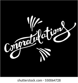 Congratulations calligraphy. Hand written text. Lettering. Calligraphic banner.