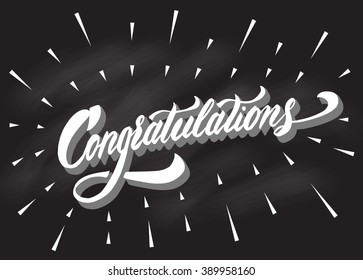 "Congratulations" calligraphy lettering