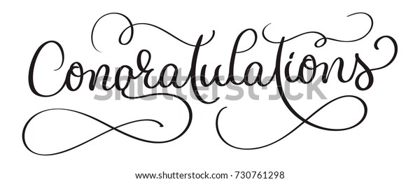 Congratulations Calligraphy Lettering Vector Hand Written Stock Vector ...