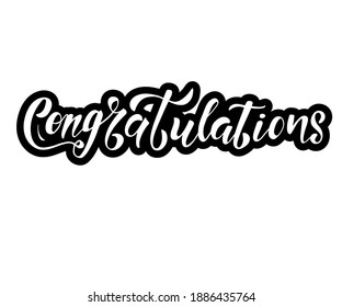 Congratulations calligraphy text. Hand written Congratulations brush lettering. Vector Illustration for greeting. Vector Lettering. Calligraphic banner.
