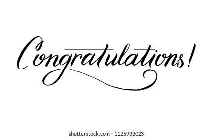 Congratulations Calligraphy Vector Stock Vector (Royalty Free) 1125933023