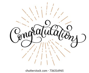 Congratulations calligraphy vector Hand written text. Lettering. Calligraphic banner.