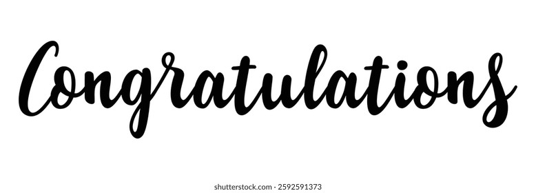 Congratulations calligraphy vector illustration on white background.