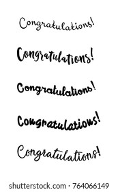 Congratulations card. Calligraphy handwritten lettering phrase for your design.