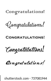 Congratulations card. Calligraphy lettering phrase.