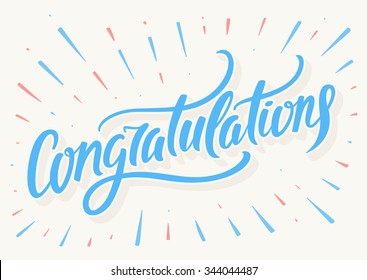 Congratulations card. Hand lettering.