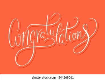 Congratulations card. Hand lettering.