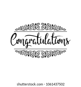 Congratulations Card Hand Lettering Calligraphy Stock Vector Royalty Congratulations Card Hand Lettering Calligraphy Stock Vector Royalty