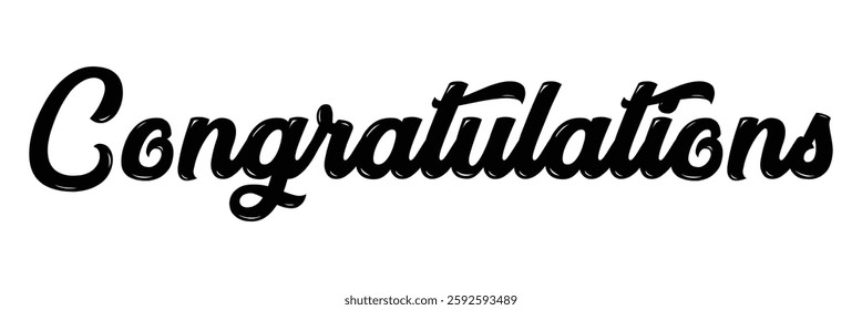 Congratulations card. Hand lettering. Minimalist congratulations calligraphy. Wedding theme congratulations calligraphy. stylish congratulations calligraphy with cursive font.