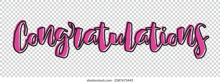 Congratulations card. Hand lettering. Modern brush calligraphy with brush texture. Handwritten phrase. 1176