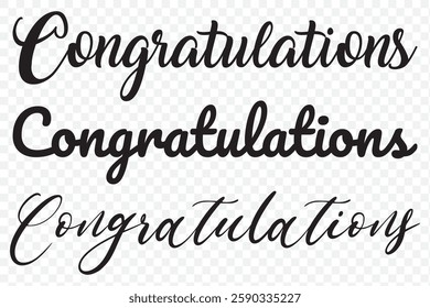 Congratulations card. Hand lettering. Modern brush calligraphy with brush texture. Handwritten phrase. EPS 10.