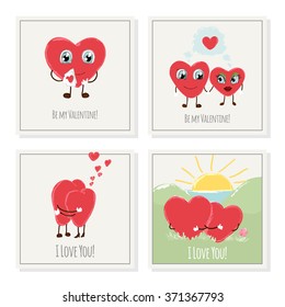 Congratulations card with hearts for Valentines Day collection. Vector illustration