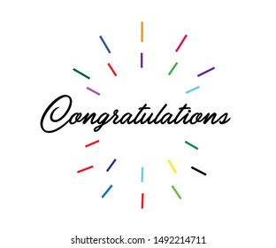 Congratulations. congratulations card. congratulations illustration. colorful