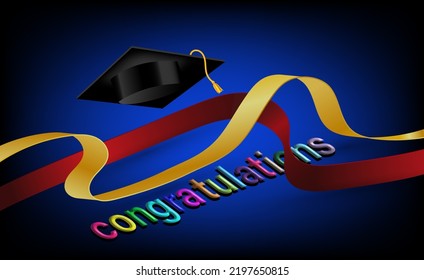 congratulations card illustration with the graduation ceremony