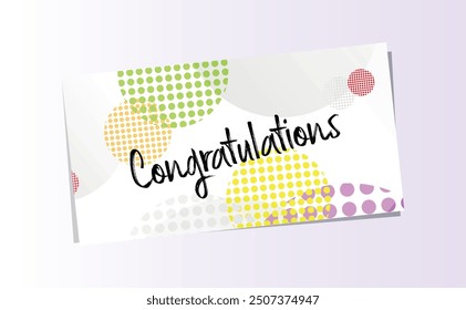 Congratulations card on white background